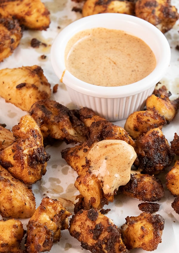 air fryer chicken bites {without breading} 3